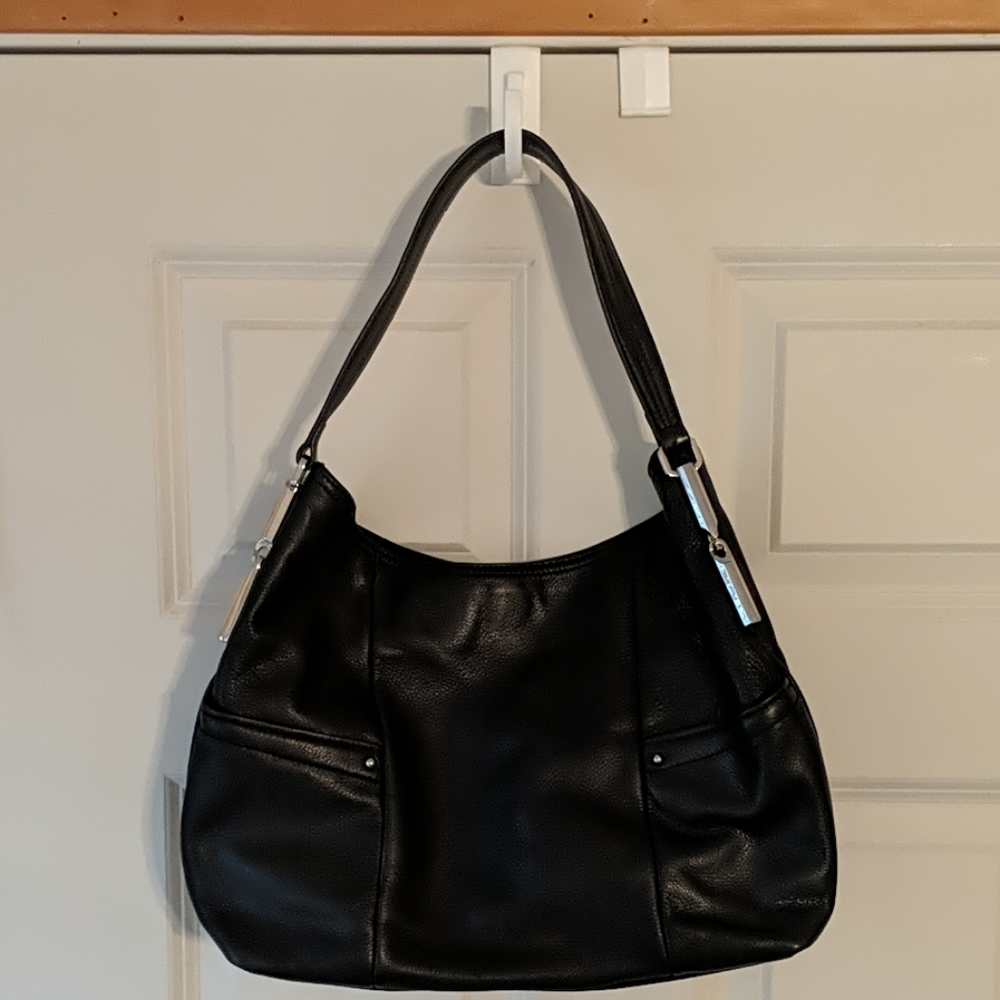 B. Makowsky black leather handbag